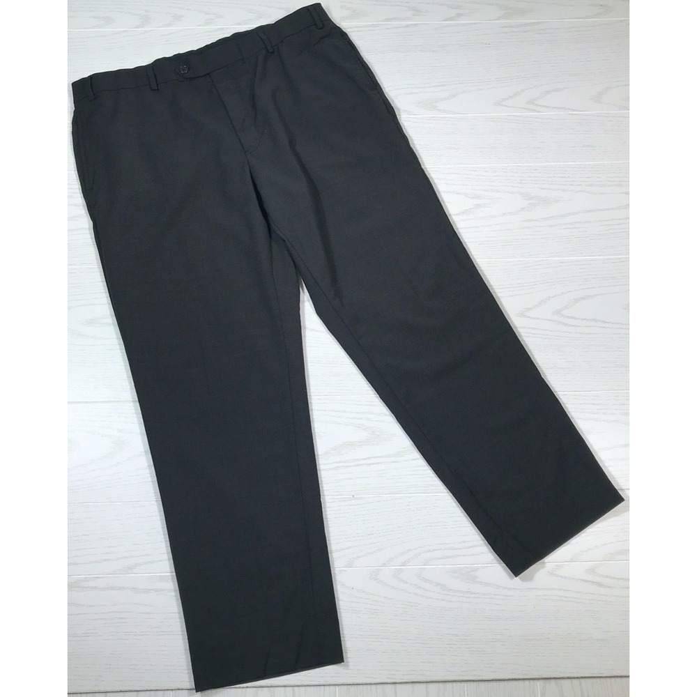 Brooks Brothers Regent Fit Pants Mens 38x29 Dark Gray Wool Flat Front Dress Pant